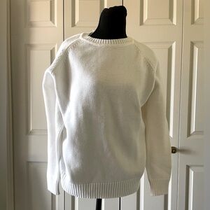Parkhurst | White knit crew knit sweater. Size XL. Ribbed NWT cozy Cottagecore